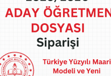 aday öğretmen dosyası siparişi
