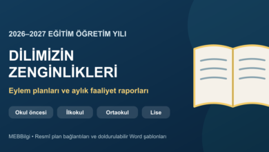 Dilimizin Zenginlikleri Projesi 2026-2027 eylem planları ve aylık faaliyet raporları kapak görseli