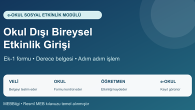Okul dışı bireysel etkinlik e-Okul girişi ve Ek-1 formu işlem rehberi