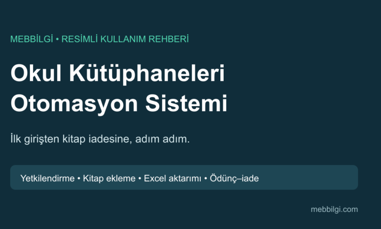 MEB okul kütüphaneleri otomasyon sistemi resimli kullanım rehberi