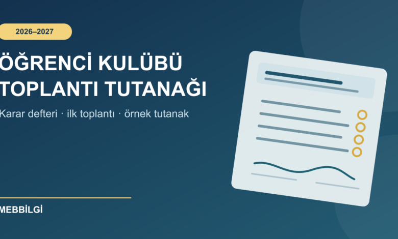 Öğrenci kulübü toplantı tutanağı 2026-2027 rehberi kapak görseli