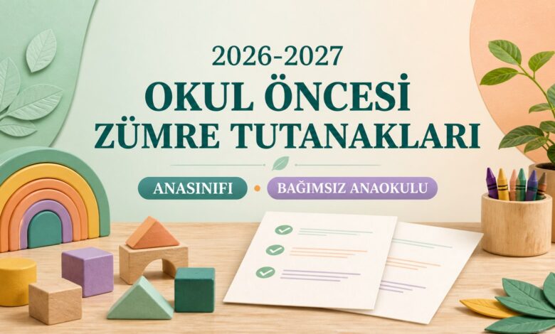 2026-2027 okul öncesi zümre toplantı tutanakları için anasınıfı ve bağımsız anaokulu rehberi