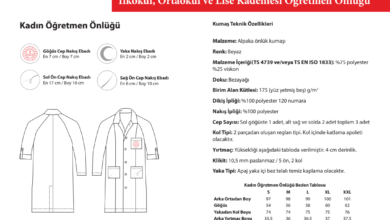 Öğretmen önlüğü standartları: MEB kılavuzunda ilkokul, ortaokul ve lise kadın öğretmen önlüğü modeli