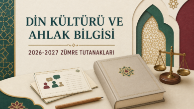 Din Kültürü ve Ahlak Bilgisi 2026-2027 zümre toplantı tutanakları