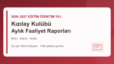 Kızılay Kulübü aylık faaliyet raporu örnekleri 2026-2027 kapak görseli