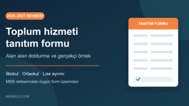 Toplum hizmeti tanıtım formu nasıl doldurulur: ilkokul, ortaokul ve lise için MEB örneği