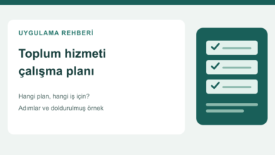 Toplum hizmeti çalışma planı rehberi ve doldurulmuş örnek