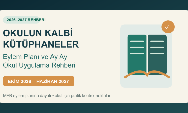 Okulun Kalbi Kütüphaneler 2026-2027 eylem planı ve ay ay okul uygulama rehberi