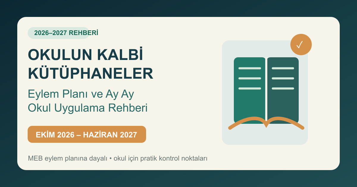 Okulun Kalbi Kütüphaneler 2026-2027 eylem planı ve ay ay uygulama rehberi