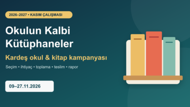 Okulun Kalbi Kütüphaneler 2026 kardeş okul ve kitap kampanyası görseli