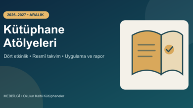 Okulun Kalbi Kütüphaneler 2026 Aralık kütüphane atölyeleri kapak görseli