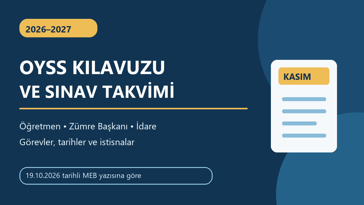 2026-2027 OYSS kılavuzu ve sınav takvimi