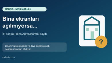 MEİS bina ekranları açılmadığında Bina Adres/Kontrol kaydına bakılması gerektiğini anlatan kapak görseli