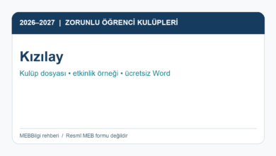 Kızılay Kulübü 2026-2027 faaliyet ve ücretsiz Word örneği rehberi