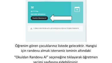 Okul Randevu Sistemi Öğrenci Bilgilerim ve Okuldan Randevu Al ekranı